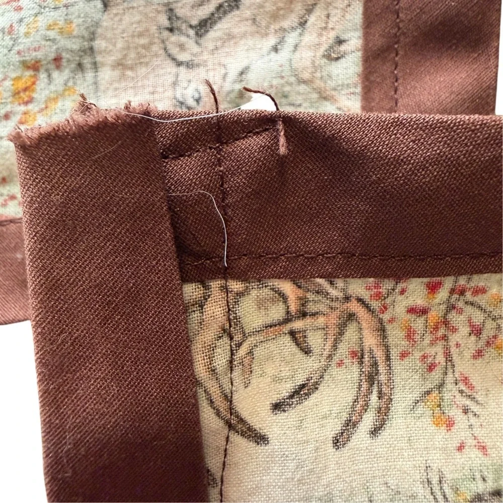 Handmade Deer Stag Table‎ Linens Lot (4) 2 Runners + 2 Placemats Rustic Lodge